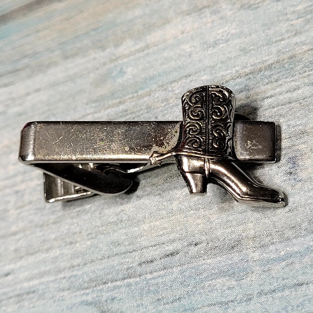 Silver Boot Tie Clip